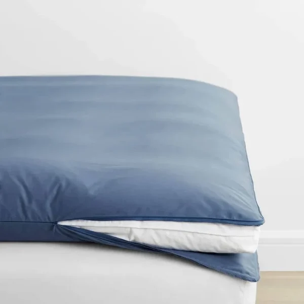 Company Cotton Percale Slate Blue Cotton Twin XL Featherbed Cover