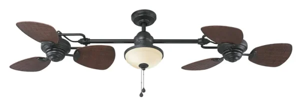 Harbor Breeze Twin Breeze II 74-in Oil-Rubbed Bronze Outdoor Downrod Ceiling Fan