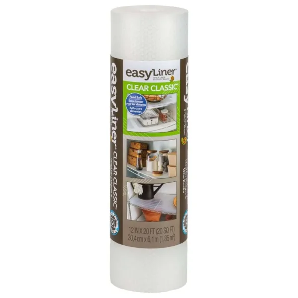 Easyliner Brand Clear Classic 12 in. x 20 ft. Shelf Liner, Clear