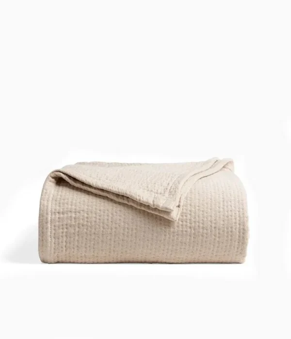 Under The Canopy Organic Cotton Matelasse Full/Queen Blanket in Taupe