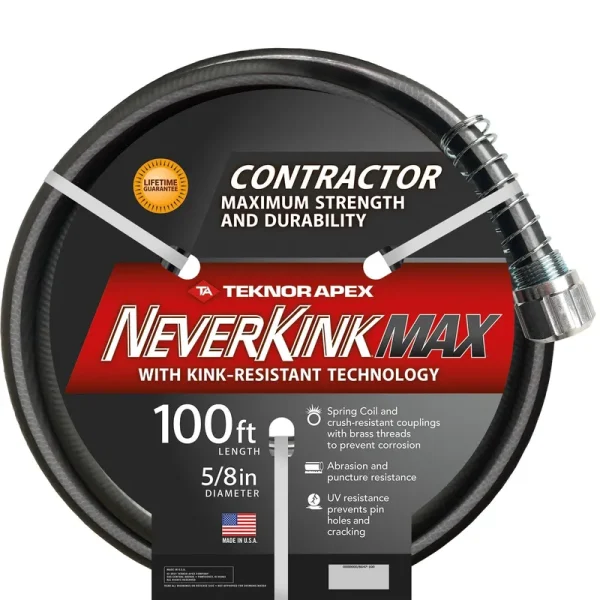 Teknor Apex Neverkink 5/8-in x 100-ft Contractor-Duty Kink Free Vinyl Black Coiled Hose | 8647-100