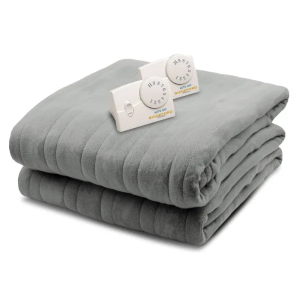 Biddeford Comfort Heated Blanket - Knit Twin Gray
