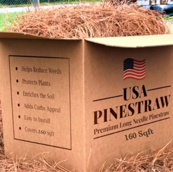 USA Pinestraw Premium Pine Straw Mulch - 160 sq.ft. Box