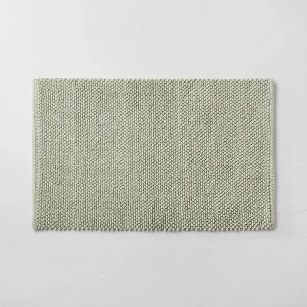 21"x34" Textured Bath Mat Teal - Casaluna