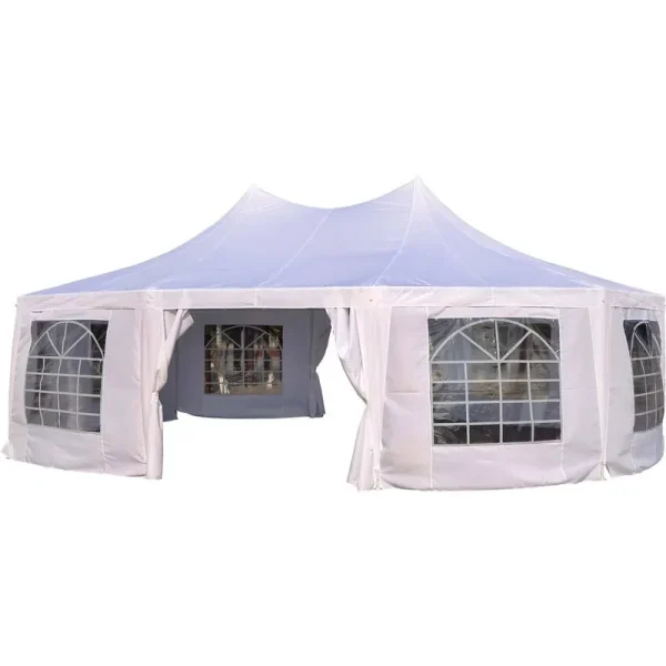Outsunny 29' x 20' Large Decagon 10-Wall Party Tent - White