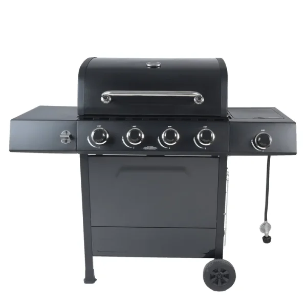 RevoAce 4 Burner Gas Grill with Side Burner Stainless Steel & Black