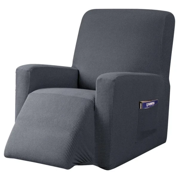 Subrtex Recliner Slipcover with Pockets Stretch Furniture Chair Cover, Gray