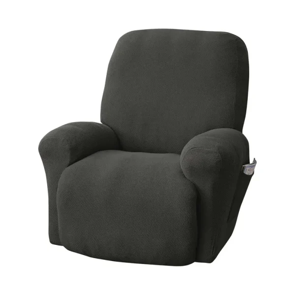 Mainstays 4-Piece Stretch Fabric Recliner Slipcover, Charcoal