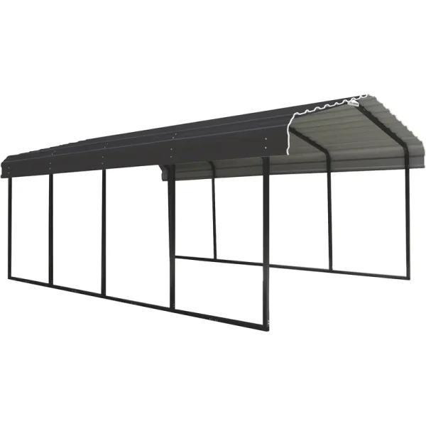 Arrow Steel Carport 12 x 24 x 7 ft. Galvanized Charcoal