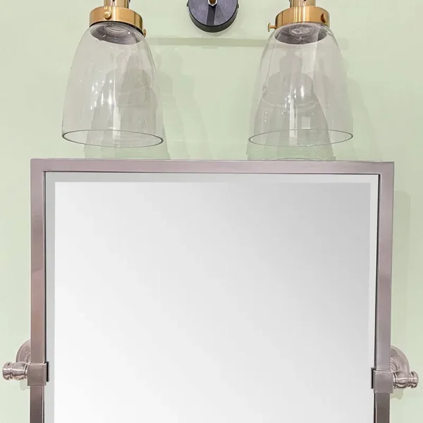 Blakley Modern & Contemporary Beveled Bathroom / Vanity Mirror Mercer41 Finish: Brushed Nickel, Size: 24" x 22"