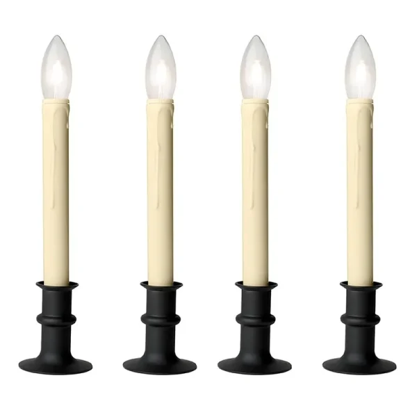 Battery Operated Bi-Directional LED Adjustable Candle - Set of 4, Black Onyx