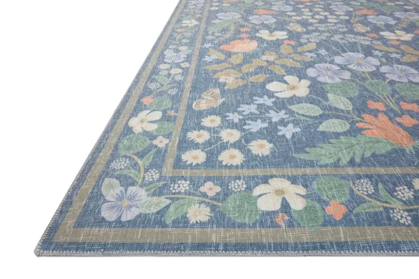 Rifle Paper Co. x Loloi Cotswolds Indigo Rug , 18" x 18" Sample