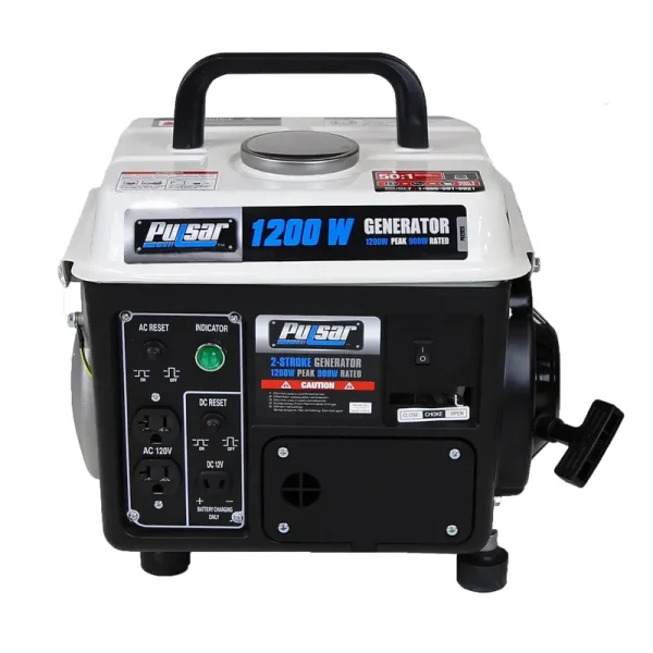 Pulsar PG1202SA 1200 Peak Watt, 900 Running Watt Portable 2 - Cycle Gas Powered Generator
