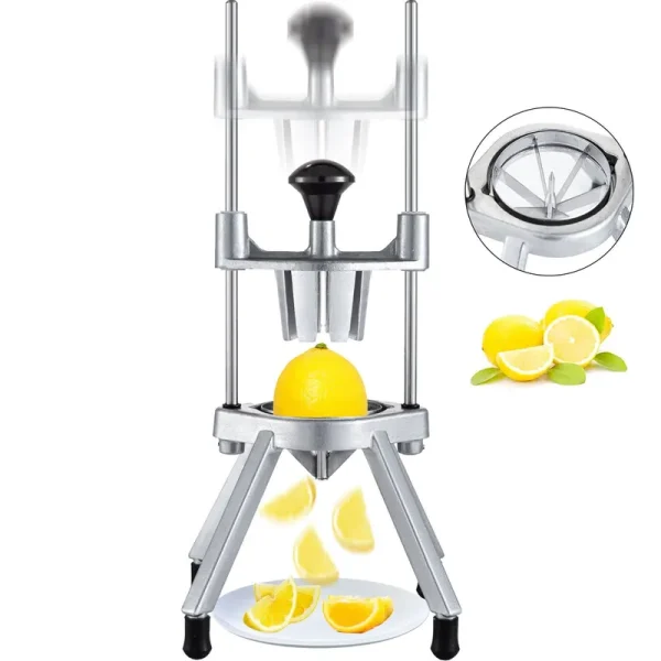 VEVOR 6-Section Commercial Easy Wedger Stainless Steel Blade Fruit Lime Slicer Lemon Cutter for Home Bar Restaurant