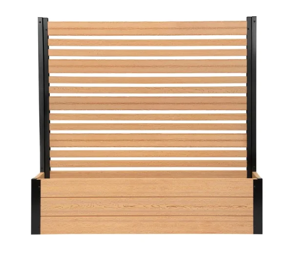 Enclo Privacy Screens EC18006 4ft H x 4ft W x 1ft L Florence Freestanding Woodtek Cedar Color Vinyl Privacy Screen and Planter Box Kit