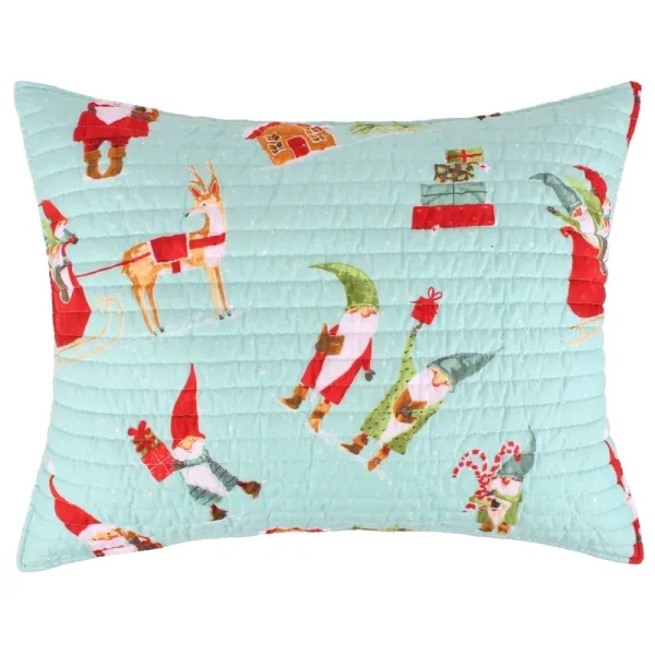 King Merry & Bright Gnome for The Holidays Sham Blue - Levtex Home