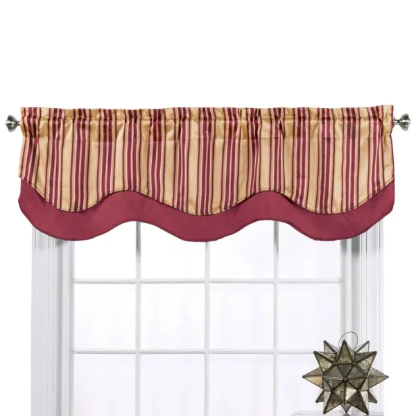 Windsor Jacquard Layered Valance Burgundy