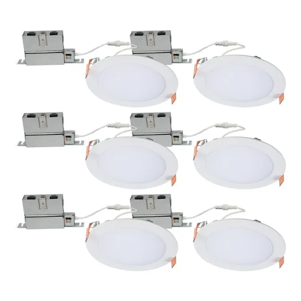 Halo 6-Pack White LED Remodel Construction Recessed Lighting - New
