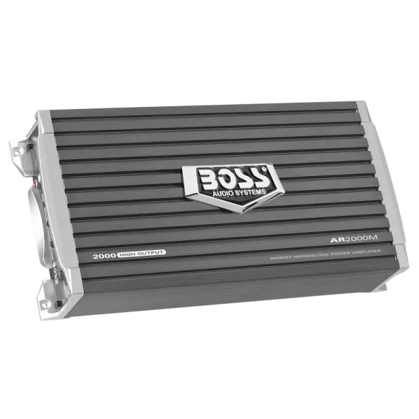 BOSS Audio Systems AR2000M Armor Series Car Amplifier - 2000 High Output, Monoblock, Class A/B, 2/4 Ohm Stable, High/Low Level Inputs, Low - Pass Crossover, Mosfet Power Supply, Stereo