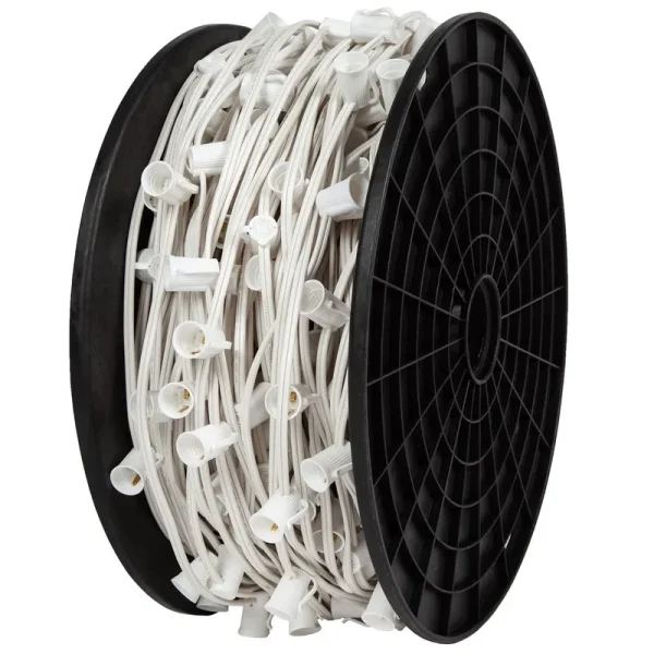 500' C7 Commercial Light Spool, Spt1w White Wire, 12" Spacing