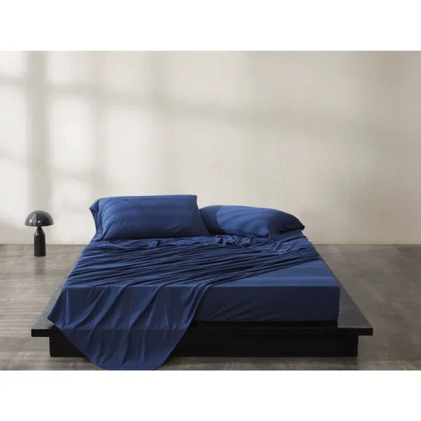 Calvin Klein Home Modern Cotton Harrison 1 Piece Fitted Sheet, King size, Cotton (Midnight)