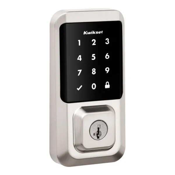 Kwikset Halo Touchscreen Wi - Fi Smart Deadbolt Hardware Lock with Smartkey Satin Nickel