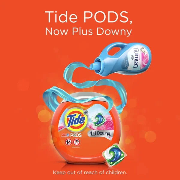Tide Downy Detergent, 4 in 1, Pods, April Fresh, Pacs - 15 pacs, 411 g