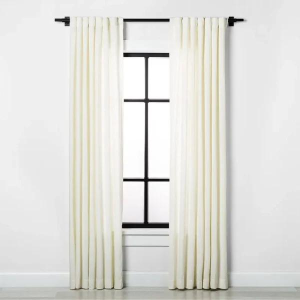 95" Sour Cream Tonal Texture Curtain Panel - Hearth & Hand with Magnolia