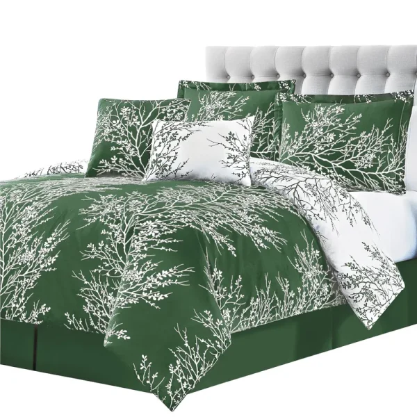 Foliage Reversible Comforter Set | Spirit Linen Queen / Hunter