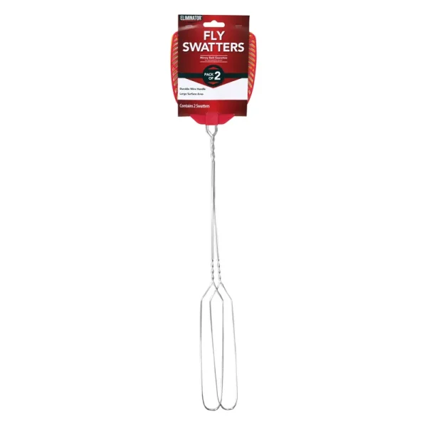 Eliminator Set of 2 Fly Swatters with Metal Handle