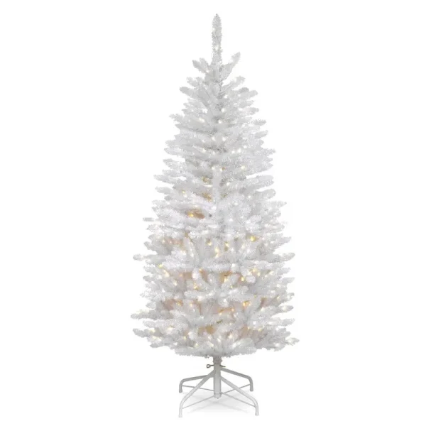 Kingswood Fir Slender White Realistic Artificial Fir Christmas Tree with Incandescent Steady/Constant Lights Andover Mills Size: 4.5'