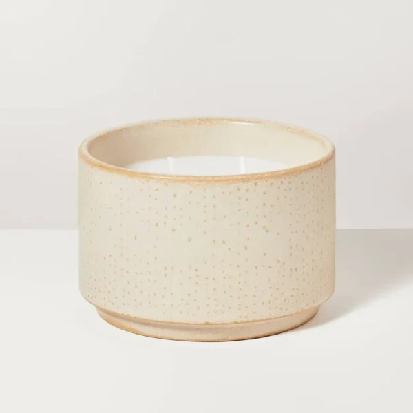2-Wick Hobnail Ceramic Lavender & Birch Jar Candle Beige 10oz - Hearth & Hand with Magnolia