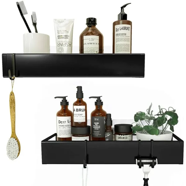 Callula Wall Mounted Stainless Steel Shower Caddy Basket Shelf for Shampoo, Adhesive Shower Shelf Storage Organizer, No Drilling Bathroom Shelf Rack H