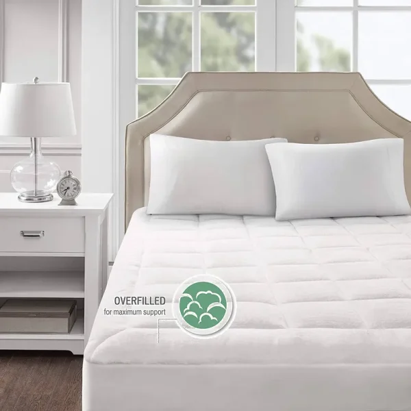 Madison Park - Cloud Soft Overfilled Plush Waterproof Mattress Pad - Twin XL - White
