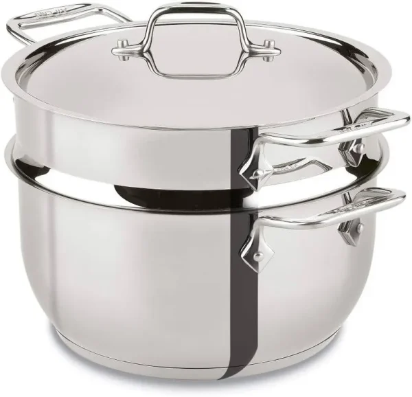All-Clad E414S564 Stainless Steel Steamer Cookware 5-Quart Silver