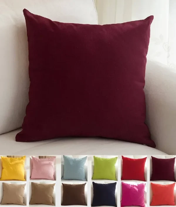 TangDepot Cotton Solid Throw Pillow Covers, 12" x 20" , Wine