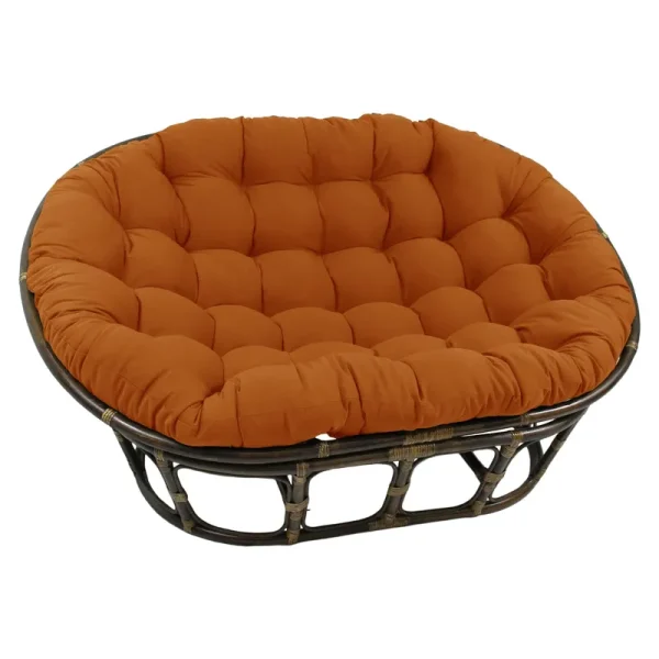 Blazing Needles 65 x 48 in. Solid Twill Double Papasan Cushion, Spice