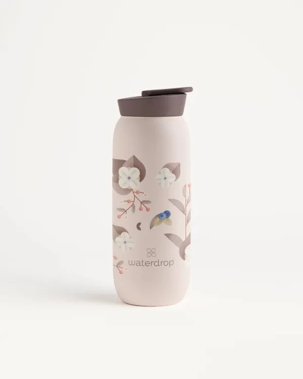 Waterdrop Edition �{ All-Purpose Thermo �{ Tumbler Lid �{ 20 oz �{ Vacuum Insulated, Double-Walled Stainless Steel Bottle �{ White Blossom