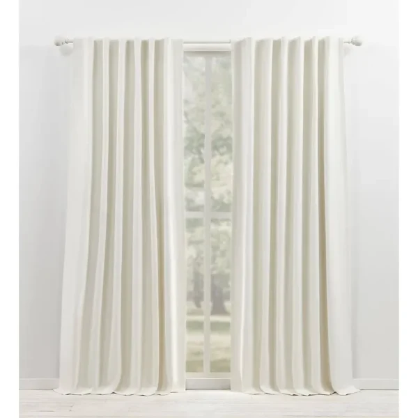Lauren Ralph Lauren Waller Blackout Solid 100% Cotton with Lining Rod Pocket Curtain Panel Snowflake