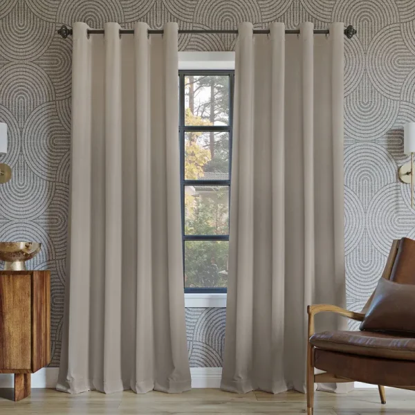 54"x52" Oslo Theater Grade Extreme 100% Blackout Grommet Curtain Panel Stone - Sun Zero