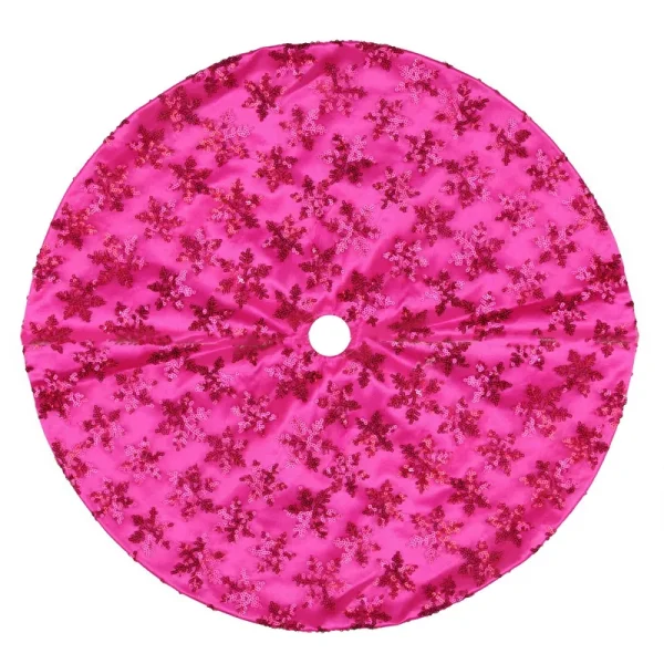 Northlight 20" Pink Sequin Snowflake Pattern Mini Christmas Tree Skirt