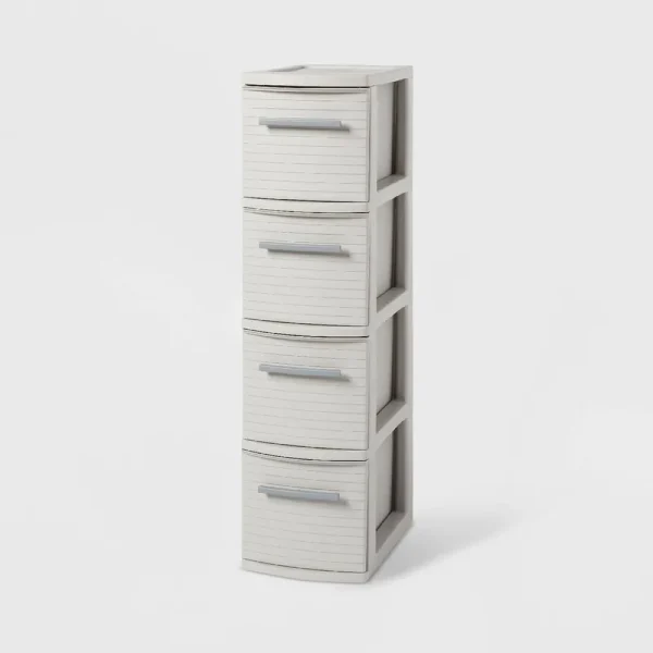 4 Drawer Skinny Tower Dark Gray - Brightroom