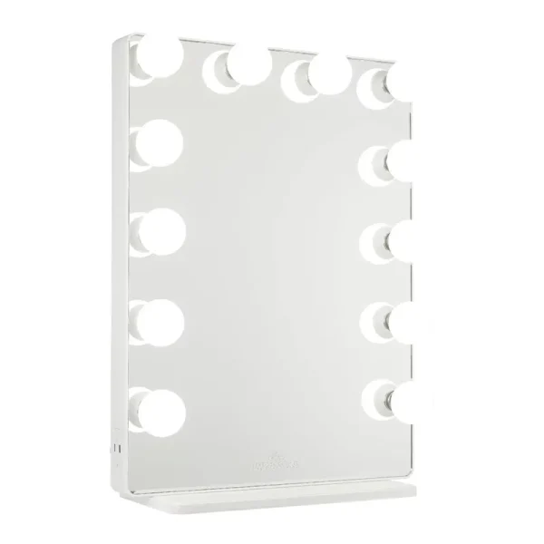 Hollywood Glow XL 2.0 Vanity Mirror in Glossy White | 23 x 9.5 x 32.25 in | Impressions Vanity Co. | Aluminum/Glass