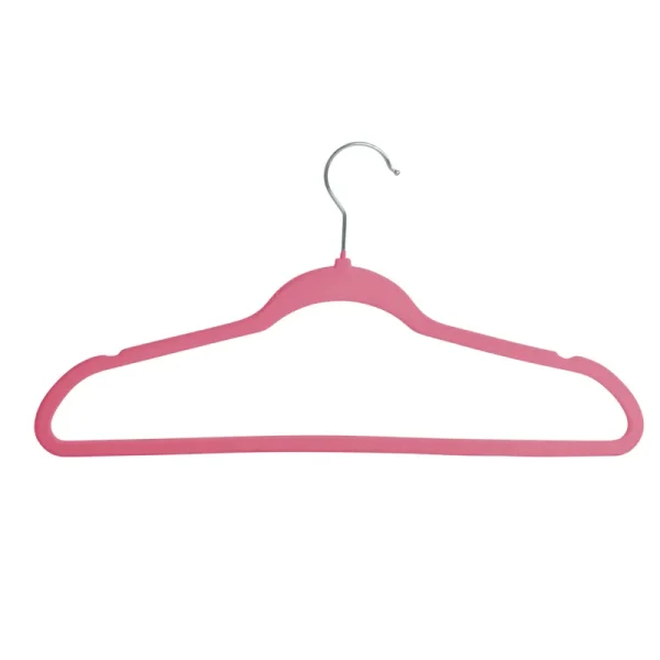 Honey-Can-Do Pink Slim-Profile Non-Slip Velvet Hangers (25-Pack)