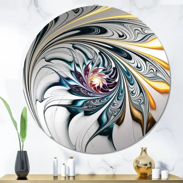 Stained Glass Floral Art Accent Wall Mirror East Urban Home Size: 23.6" H x 23.6" W