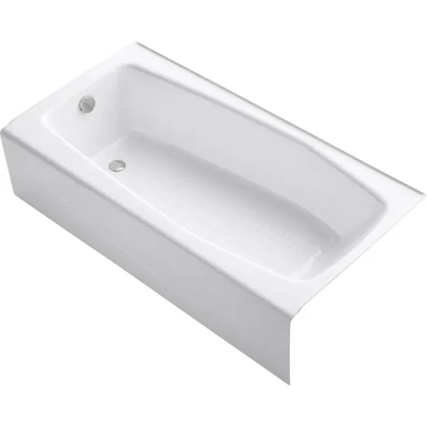 Kohler K-715-0 White Villager 60" x 30-1/4" Alcove Bath, Left Drain