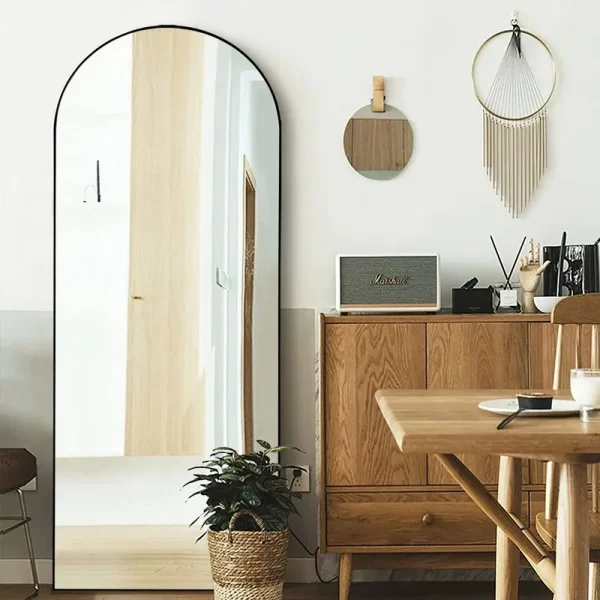 Ahnaleigh Full Length Mirror Wade Logan Finish: Black
