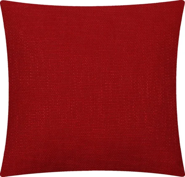 Mainstays Solid Texture Polyester Square Decorative Throw Pillow, 18 inch x 18 inch, Red