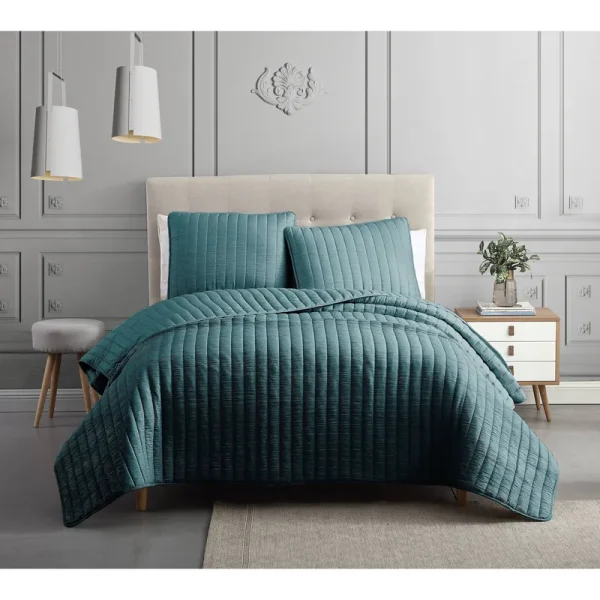 Riverbrook Home Moonstone 3 Piece Quilt Set - Teal - Queen