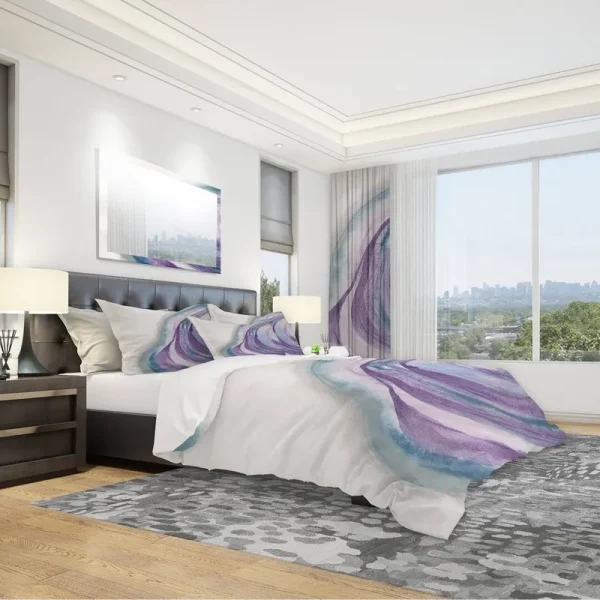 Watercolor Geode II Duvet Cover Set East Urban Home Size: Twin Duvet Cover + 1 Sham